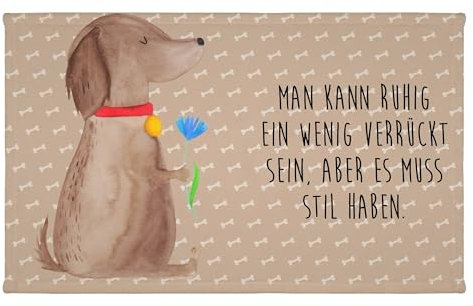 Mr. & Mrs. Panda 50 x 100 Handtuch Hund Blume - Geschenk, Handtücher, Frauchen, Hundebesitzer, groß, Hunde, Hundespruch, Hundemotiv, Halsband,