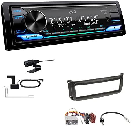 JVC KD-X482DBT 1-DIN Autoradio Media Receiver Digitalradio DAB+ Bluetooth Amazon Alexa USB Einbauset passend für Dodge Viper 2003-2010 schwarz