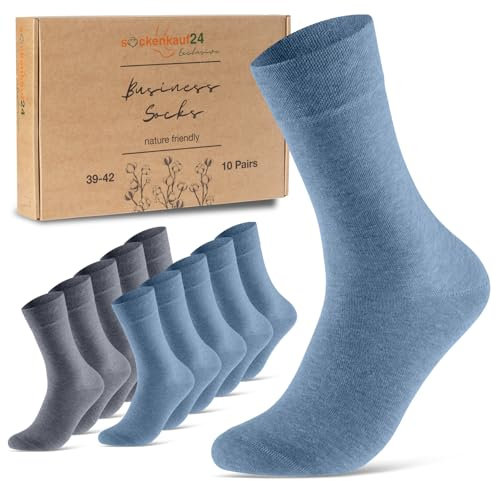 Chaussettes Homme Femme 10 Paires Coton Confortable Respirantes (Bleu 43-46)