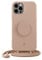PopSockets x Just Elegance iPhone Hülle - Necklace Case - Handyhülle kompatibel mit iPhone 12 Pro Max 6,7 - iPhone Schutzhülle mit Abnehmbarer Kordel und Fingerhalter I Zartes Apricot