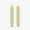 Luminara Set mit 2 beweglichen Flammen-LED-Kegeln (2,5 x 15,2 cm), flammenlose Kerze, flache Oberseite, glattes Echtwachs, geruchlos (Elfenbein)