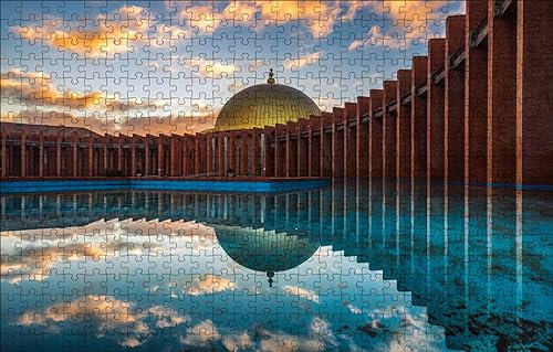 GUOHLOZ 1000 Teile Landschaften Puzzle, Planke Puzzle - Familienpuzzle Verringerter Druck Schwieriges Puzzle Unmögliche Puzzle für Erwachsene 6+ Sevilla, Palacio Congresos, 75x50cm