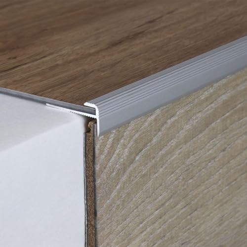PROVISTON Profilo per bordatura e finitura, in alluminio, 10 x 25 x 1000 x 3 mm, colore argento, profilo a incastro