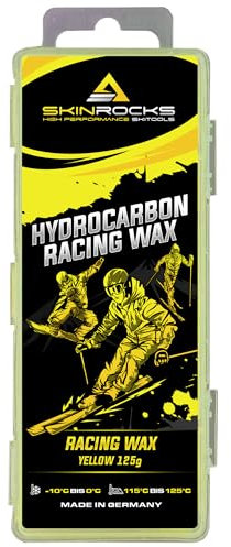 SkinRocks Hydrocarbon Racing Wachs Ski Langlauf Snowboard Profi Wax Gelb (125)