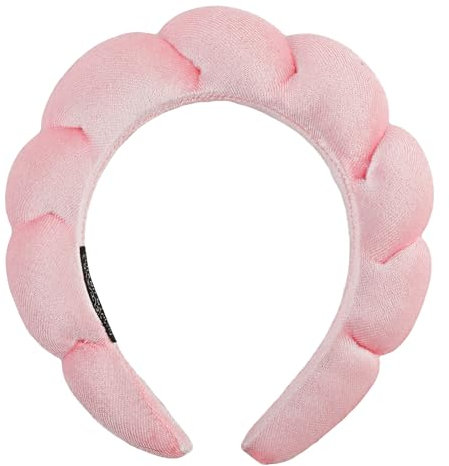 YUXIANLB Spa Stirnband Für Frauen Und Mädchen Schwamm Stirnband Zum Waschen Des Gesichts Frottee Hautpflege Stirnbänder Zum Abschminken Duschen Hautpflege Stirnbänder Für Frauen Haar Accessoire (Rosa)