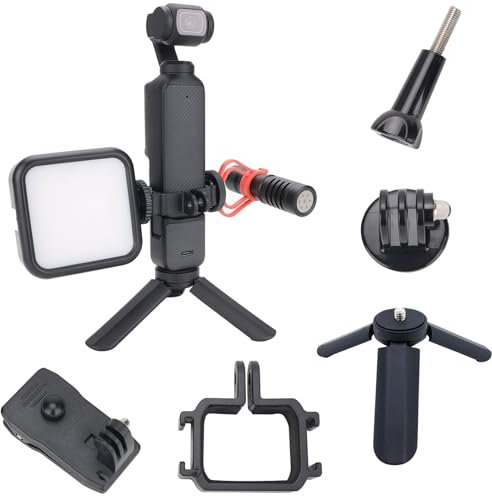 Buziba Adaptador de expansión de metal para DJI OSMO Pocket 3 Mini trípode de escritorio Soporte de mesa Mochila Clip Mount Gimbal Cámara Marco fijo Soporte de bisel
