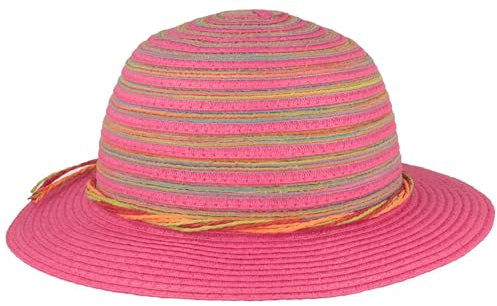 Breiter Sombrero de paja infantil para niñas, sombrero de sol de papel, sombrero de verano, aplastable y resistente, Rosa., 52