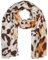 styleBREAKER Damen Schal mit buntem Leoparden Animal Print Muster, Leichtes großes Tuch mit kurzen Fransen 01016225, Farbe:Braun-Beige