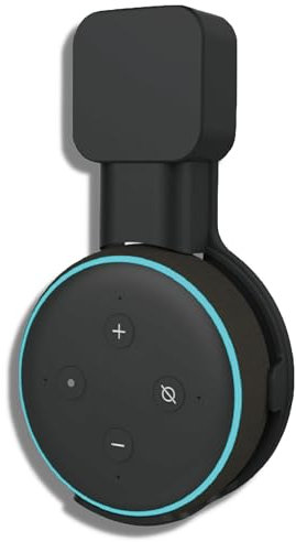 Sintron Smart Home Lautsprecher Wandhalterung Holder für Dᴏt 3. Generation Halterung Ständer mit integriertem Kabelmanagement, Ideal für Küche, Bad & Schlafzimmer, Kompatibel mit Google Mini (Schwarz)