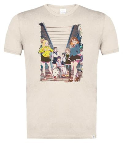 Camiseta Blanco Natural con Imagen A Todo Color Na Nare Hana Nare Misora Kanata Moda Verano Tshirt