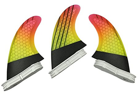 Paddleboard-Finne Surfboard FinsThruster Carbon Fibre Fin 2 Flossen G5/G7/AM1/AM2 Surf Fins Genießen Sie Surfaktivitäten(UPSURF FCS 2 L YE)