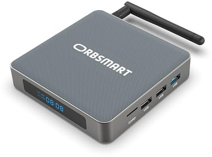 Android TV Box Orbsmart 4K HDR Mini PC (Quad Core, 8GB DDR4-RAM, 64GB INT. Memoria, USB 3.0, Wi-Fi + Bluetooth)