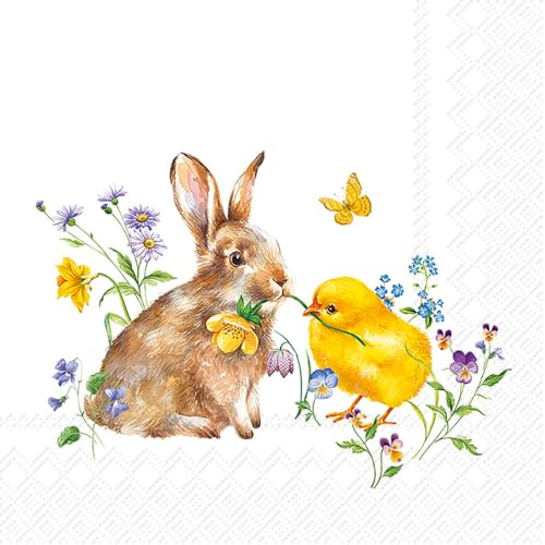 IHR Serviette Hase & Küken 20 Stk Papier 33x33 cm einseitig bedruckt