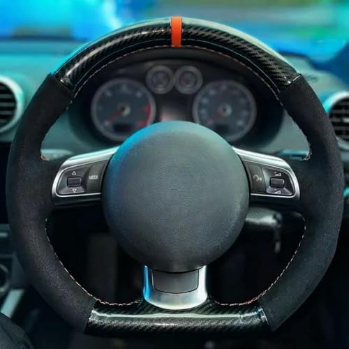 Handgenähter schwarzer Lenkradbezug fürs Auto Für Audi TT TTS (8J) 2006-2013 2014 A3 S3 (8P) Sportback 2008 2009 2010 2011 2012