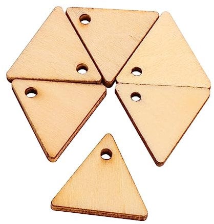 Housoutil Dreieckige Holzstücke Mit Loch 200 Stück 20mm Lindensperrholz Zum Bemalen Selbstgemacht Holzdekoration Für Kunsthandwerk Und Zuhause