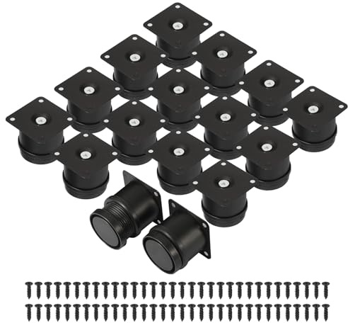 Worown 16 Stück Edelstahl Verstellbare Füße für Möbefuß (5 cm - 6.5 cm), Schwarze MöBelbeine mit Schrauben, 50 mm Möbelbeine für Bett, Fernsehschrank, Sofa, Bücherregal, Couchtisch und Schreibtisch