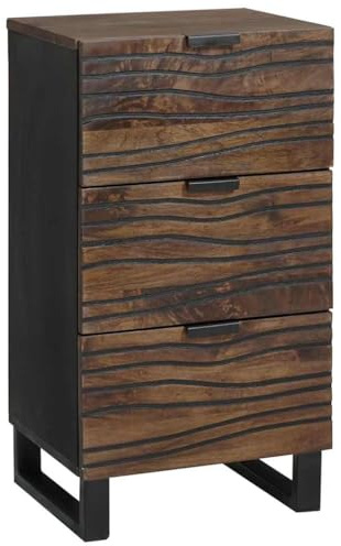 vidaXL Sideboard Braun 40 x 33 x 75 cm massives Mangoholz, Eleganter, rustikaler Holzsideboard, Stauraum für Wohnzimmer, Essplatz Organizer, Moderne Deko