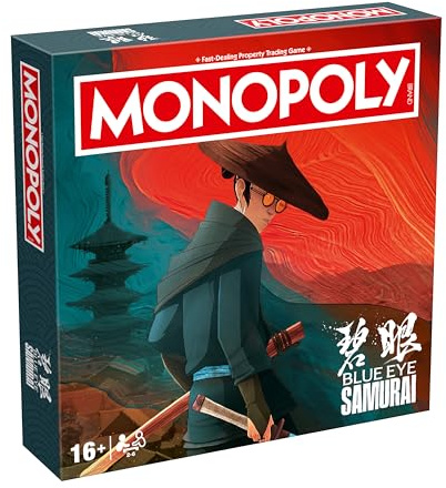 Winning Moves Blue Eye Samurai Monopoly classic board game perfect for 2–6 players and makes a great gift for fans aged 16 and up