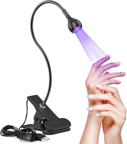 5W UV Lampe für Gelnägel, USB Mini Klein UV Lampe Nägel mit Sicherungsclip und 360 Grad drehbarem Kopf für die Maniküre Trockene Fingernägel, Schwarz