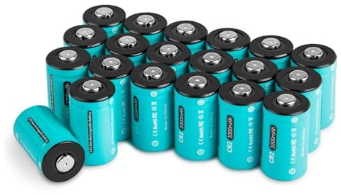 Matesk 20 pezzi Batterie CR2 1000mAh, CR2 3V non Ricaricabile, per Rilevatori di Fumo, Allarmi, Torce Elettriche, Macchine Fotografiche, Batteria Usa e Getta Compatibile con DLCR2 CR15H270 e KCR2