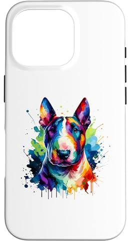 Splash Art Bull Terrier English Bull Terrier Bullie Dog Case for iPhone 16 Pro