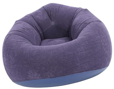 Bediffer Aufblasbarer Lounge-Sessel, Faltbar, Aufblasbares Sofa, Weiche Beflockung, Tragbares Wohnzimmer für Camping-Picknicks, PVC-Material (Dunkelblau)
