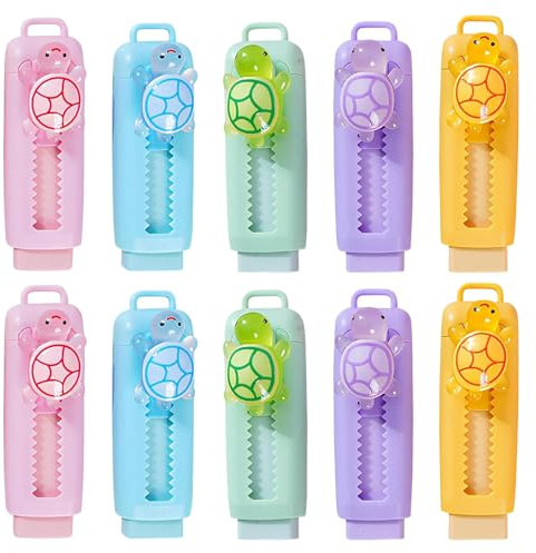 Einziehbare Radiergummis - 10 Stück Lustige Radiergummis Tiere Einziehbarer Push Pull Radiergummi Niedliche 4B Kinder Push Pull Radiergummi für Kindergeburtstag Gastgeschenk Studenten Büro