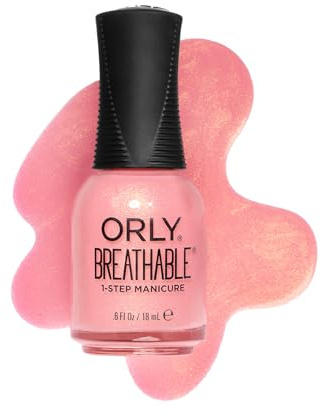 ORLY Blush It Off Breathable Nagellack 18ml - Rosa Gold Glitzer Frühlingston, Hochglanz Finish, Atmungsaktiv, Vegan & 13-Free, Stärkt Nägel mit Arganöl & Vitaminen, Langanhaltend, 1-Step-Maniküre