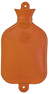 Sänger Wärmflasche Naturgummi Wärmeflasche Bettflasche Wärmekissen, 1,5 Liter, orange