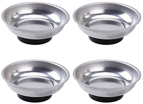 OUNONA 4 St¨¹cke Magnetschale aus Edelstahl f¨¹r Schrauben N?gel und Kleinteile 3 Zoll