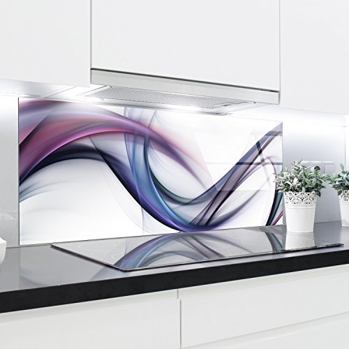 Crédence en verre trempé résistant à la chaleur - 80 x 50 cm - 4 mm d'épaisseur - Idéal derrière les plaques à gaz, vitrocéramique et induction - Facile à nettoyer et à accrocher