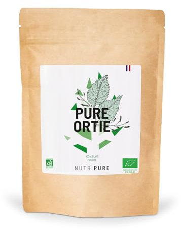 Nutripure | Feuilles d'Ortie Bio en Poudre | Riche en Oligo Éléments et en Minéraux | Favorise la Circulation Veineuse et le Bien Être Circulatoire | Aide à se sentir plus énergique | Sachet de 150G
