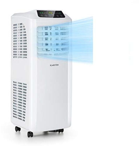 Klarstein Aire Acondicionado Portatil y Silencioso, 3 en 1 Enfriador de Aire para Casas y Oficinas, Modo Noche y Deshumidificador, Control App, Bajo Consumo, Potencia 9,000 BTU