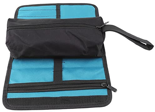 Tyenaza Bolsa para Herramientas, Bolsa Herramientas Moto, Bolsa de Herramientas Enrollable Portátil, Electricistas Profesionales Plegables Soporte, para Electricista Destornilladores(25 x 36 cm)