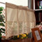CULASIGN Vintage Küchen Vorhang, Scheibengardine, Beige Häkeln Plaid Leinen Bistrogardine, Schiebevorhang Spitze Kurzgardinen Romantische Cafe Kleinfenster Deko (BxH 150x45cm)
