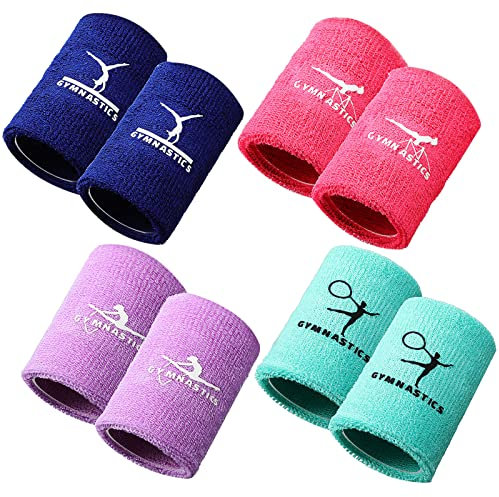 4 Paar Sport-Armbänder für Kinder, bunte Kinder-Handgelenk-Schweißbänder, Polyester-Baumwolle, Schweißband für Handgelenk, Gymnastik-Armbänder für Mädchen, Jugendliche, Jungen, Golf, 8.9x9.9 cm