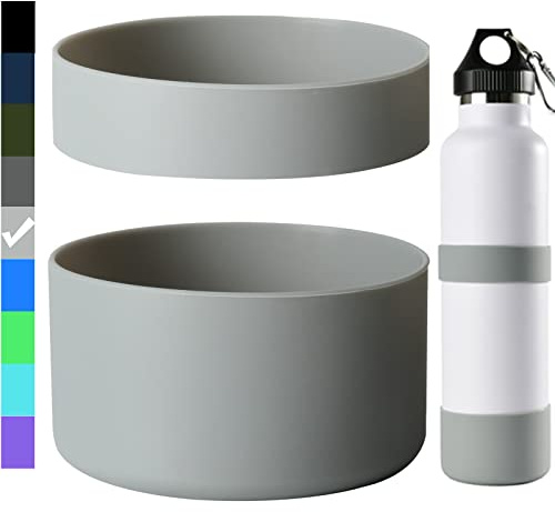 Miracredo 2 PCS Silicone Water Bottle Boot, Protective Silicone Sleeve, Anti-Slip Bottom Cover with Silicone Ring, BPA Free, Compatible with Simple Modern, Fit Iron Flask