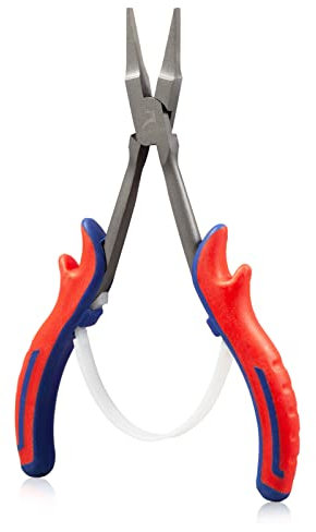 GOLD DEER 6 Long Reach Flat Nose Pliers for Jewelry Making Smooth Jaw Mini Duck Bill Plier for Wire Wrapping Bending Straightening Wire, Long Reach Plier for Hard to Reach Narrow Space, Carbon Steel