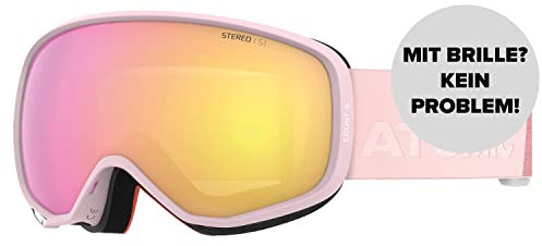 Salomon ATOMIC COUNT S STEREO Skibrille - Rose - Klare Sicht & Blendschutz - Hochwertige Verspiegelung - Brille mit Live Fit Rahmen - Over The Glasses-kompatibel für Brillenträger