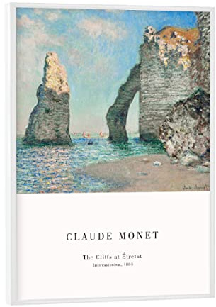 artboxONE Poster mit weißem Rahmen 18x13 cm Natur Monet - Die Küste von Étretat - Bild Monet Frankreich gemälde