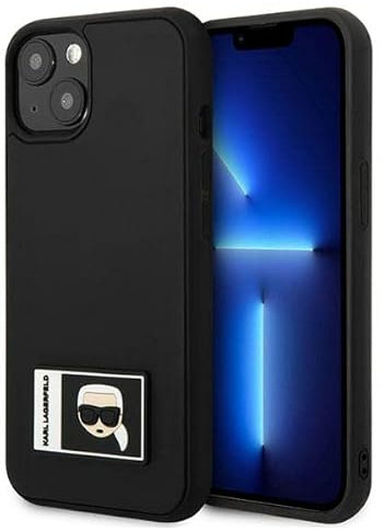 Karl Lagerfeld KLHCP13M3DKPK Hülle für iPhone 13 6,1 schwarz/Black hardcase Ikonik Patch