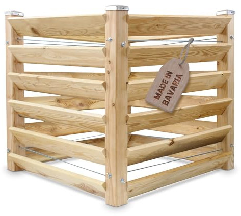 Moderner Komposter Single ca. 80x80 cm Höhe 80 cm aus Lärchenholz Massivholz Steckkomposter Kompostsilo Holzkomposter Stecksystem