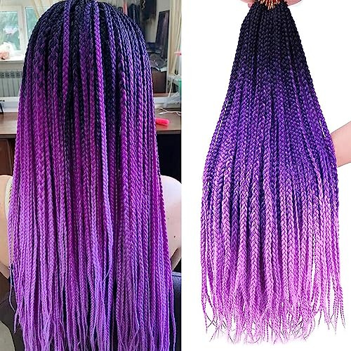 TAOYEMY Box Crochet Braids Haarverlängerungen 6 Packs 24 Zoll Synthetische Flechtfrisur 22 Stränge/Pack Crochet Haarverlängerung (52#, 24 inch)