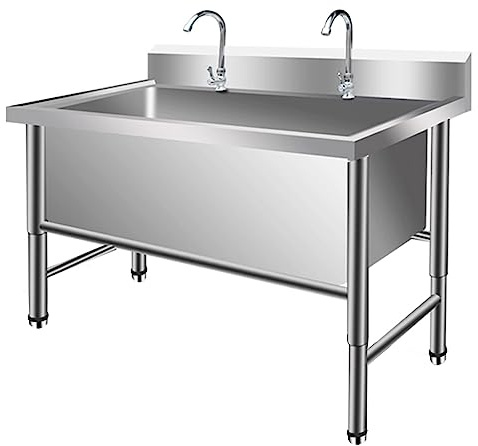 TRGCJGH Évier sur pied en acier inoxydable, éviers utilitaires, évier industriel de garage, évier commercial, pour restaurant, atelier (100 x 60 x 80 cm/39,3 x 23,6 x 31,4 pouces, profondeur de 39,9