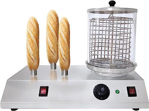 macchina per hot dog Girarrosto Elettrico For Salsicce, Scaldasalsicce, Riscaldatore For Hot Dog Con Asta Riscaldante In Alluminio, Corpo In Acciaio Inossidabile , Facile Da Pulire, Si Riscalda Rapida