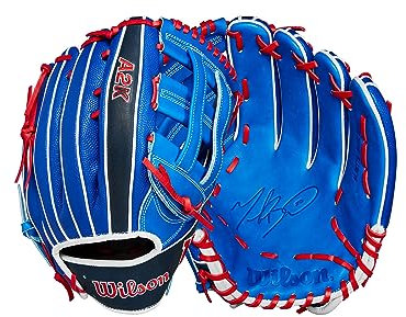 WILSON Unisex-Erwachsene A2K Spielmodell Outfield Baseballhandschuhe, Königsblau/Marineblau/Rot, 12.5