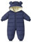Bébé Filles Garçons Combinaison de Ski Hiver Manteau Nouveau-Né Épais Fermeture éclair Barboteuse Bébé Coupe-Vent Capuche Polaire Vêtements D'Extérieur Marine 18-24 Mois