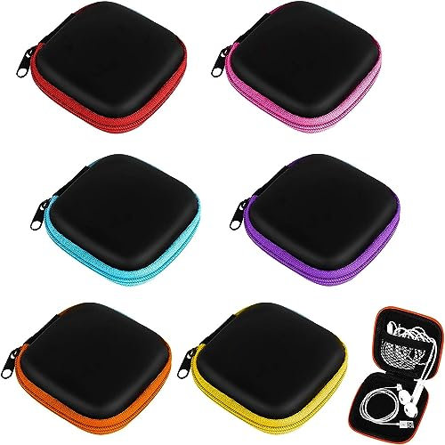 LATRAT 6 Stück Kopfhörer-Hüllen, Tragetasche Aufbewahrungstasche, Earphones Etui Case, Kopfhörer Box,Für Kopfhörer, Earbuds Bluetooth U Disk Sd-Karten