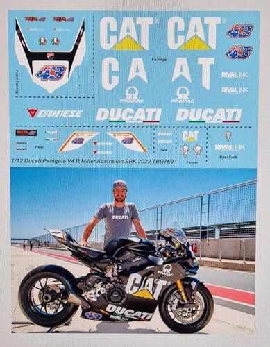 Generisch 1/12 Decals Ducati Panigale V4 R CAT Miller Australian SBK 2022 Decal TBD769