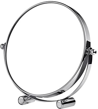 Doppelseitiger Tischspiegel, doppelseitig, Kosmetikspiegel, rund, 1 x und 3 x Vergrößerung, Spiegel für Badezimmer, Tischspiegel um 360 ° drehbar